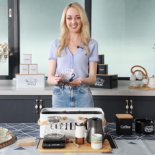 Miniatura 3 de Juego de cafetera para verter sobre cafetera, escala, servidor, taza de goteo, molinillo de frijoles, taza de cerámica, todo en 1, gran caja de