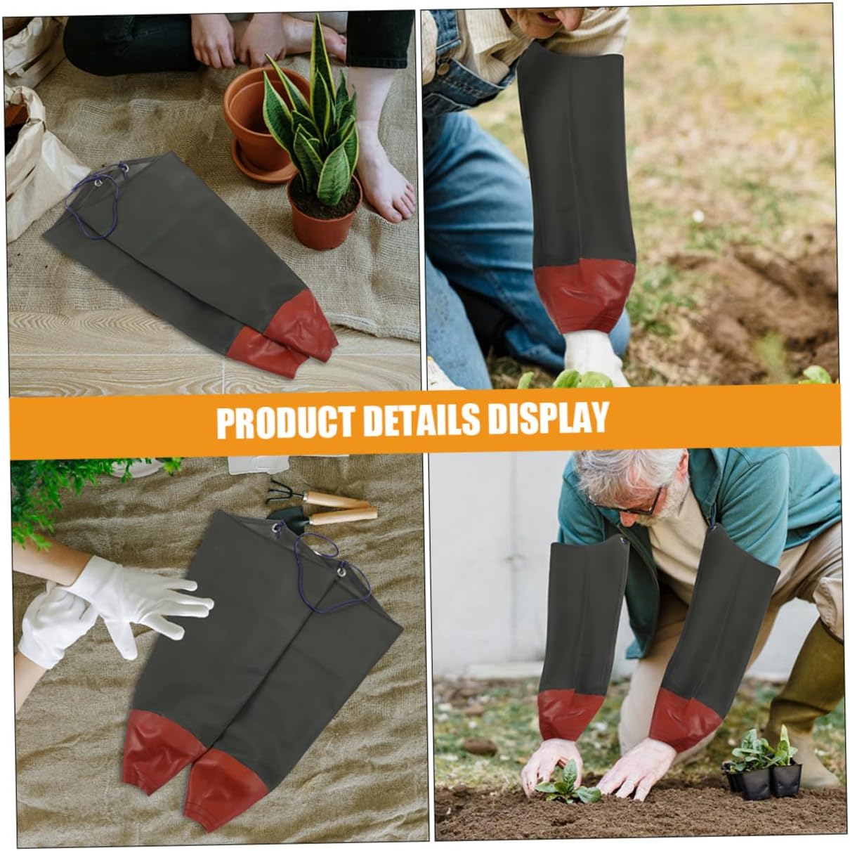 2 Pairs Work Sleeves Extra Long Rubber Arm Guards for Kitchen Laundry Household Tasks Oil Protective Oversleeves with Narrow for Full Arm Coverage