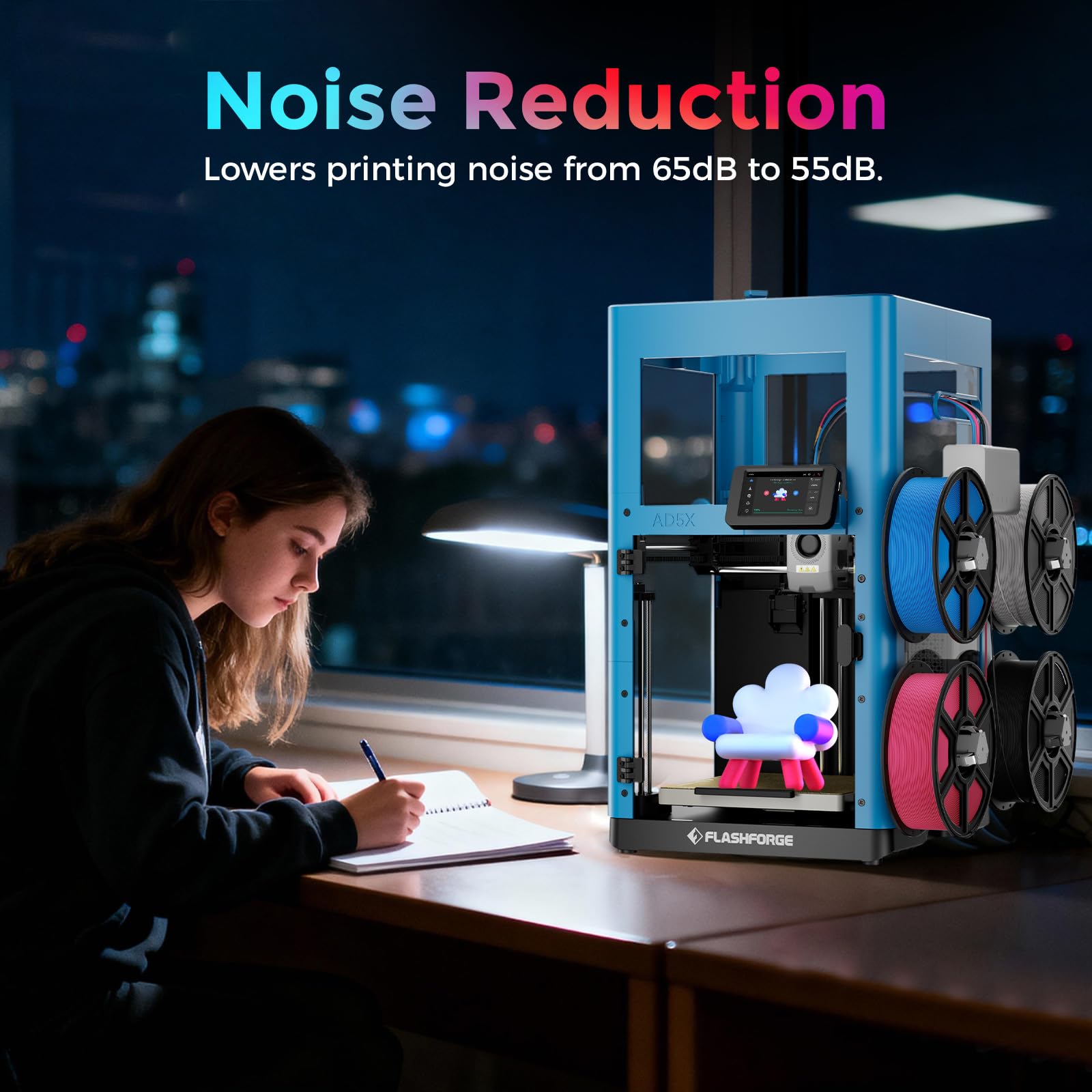 FLASHFORGE Adventurer 5X Kit boîtier, pièces d'imprimante 3D pour AD5X, bricolage et personnalisable, conception modulaire avec pièces imprimables pour une personnalisation complète