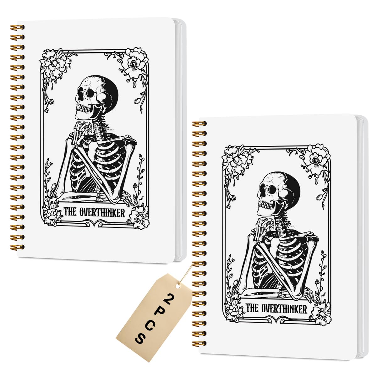 Gothic Goth Skull Spiral Notebook Journal Gifts for Women Teacher Friend