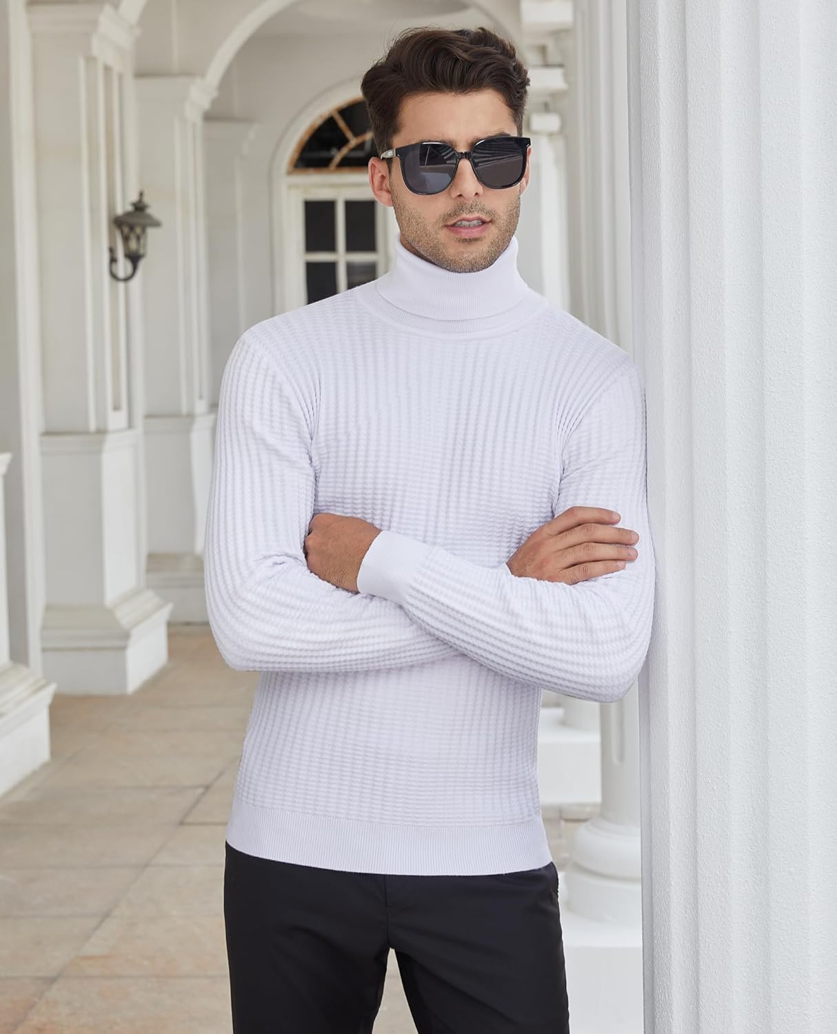 Lion Nardo Men's Turtleneck Sweater Slim Fit Turtle Neck Sweater for Men Long Sleeve Pullover Sweater Thermal Sweater - Image 5