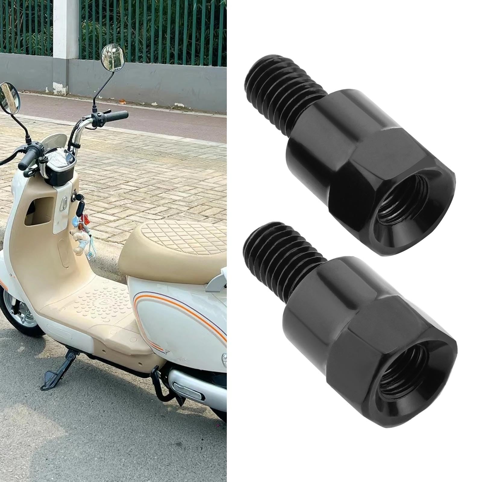 Adattatori Per Specchietti Moto - Set Di 4 Con Filettatura M8 Destra E Sinistra - Foto 7