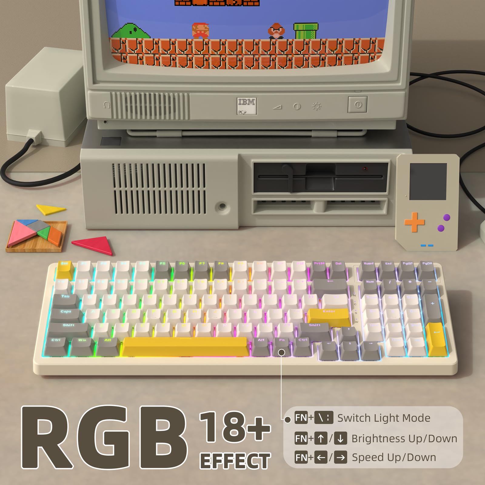 MAGIC-REFINER K3MAX mechaniczna klawiatura do gier, klawiatura przewodowa z podświetleniem RGB, Apex Pro TKL Hot-swappable 100 klawiszy Anti-ghosting niebieski przełącznik z klawiaturą numeryczną, dla