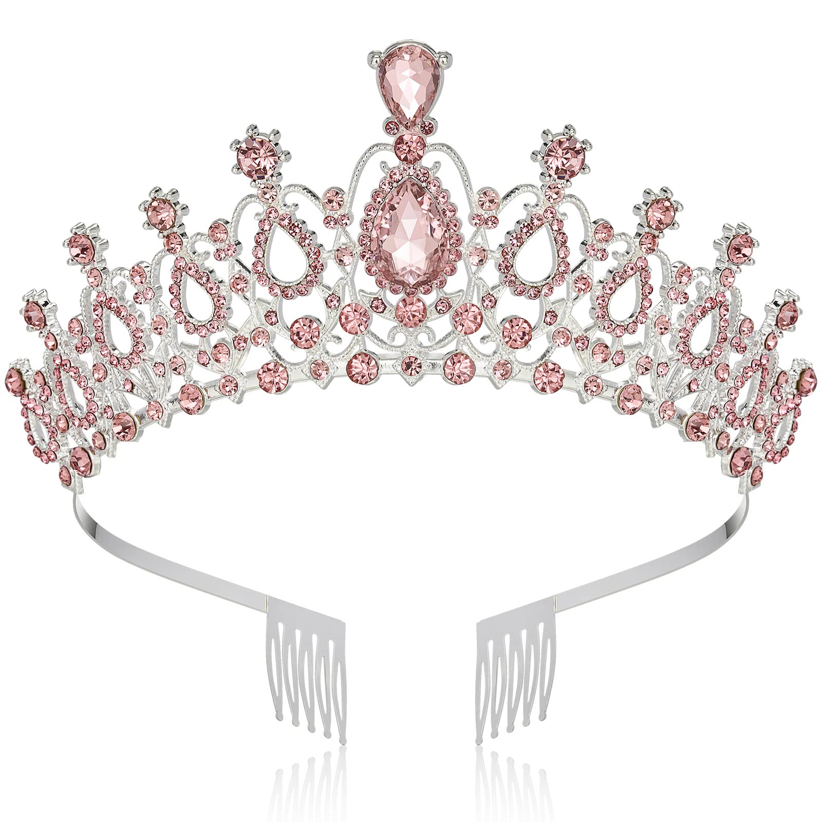 Amazon.com: Makone Crowns for Women,Pink Princess Crown  display picture 2