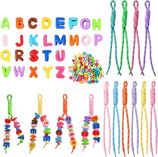 186Pcs Letter Beads Kit, 52 Chunky Bubble A-Z, Paracord