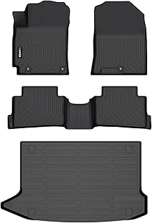 All Weather Car Floor Mats & Cargo Liner Set for Hyundai Kona 2018-2023/ Kona N 2022-2023 (No Electric Models) Custom Fit Accessories - Black ClimatePartner certified