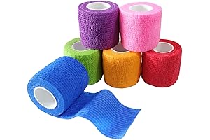 6 Pack 2" x 5 Yards Self Adhesive Bandage Wrap Breathable Cohesive...