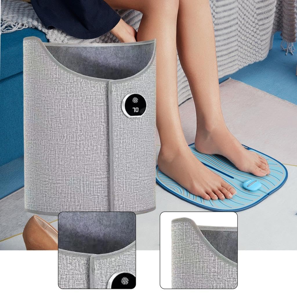 Sharplace Calentador de Piernas Eléctrico Silencioso para Debajo del Escritorio, 5 Ajustes de Temperatura, Comfort Compact, Ideal para Invierno, Hogar, Dormitorio, Oficina, Gris