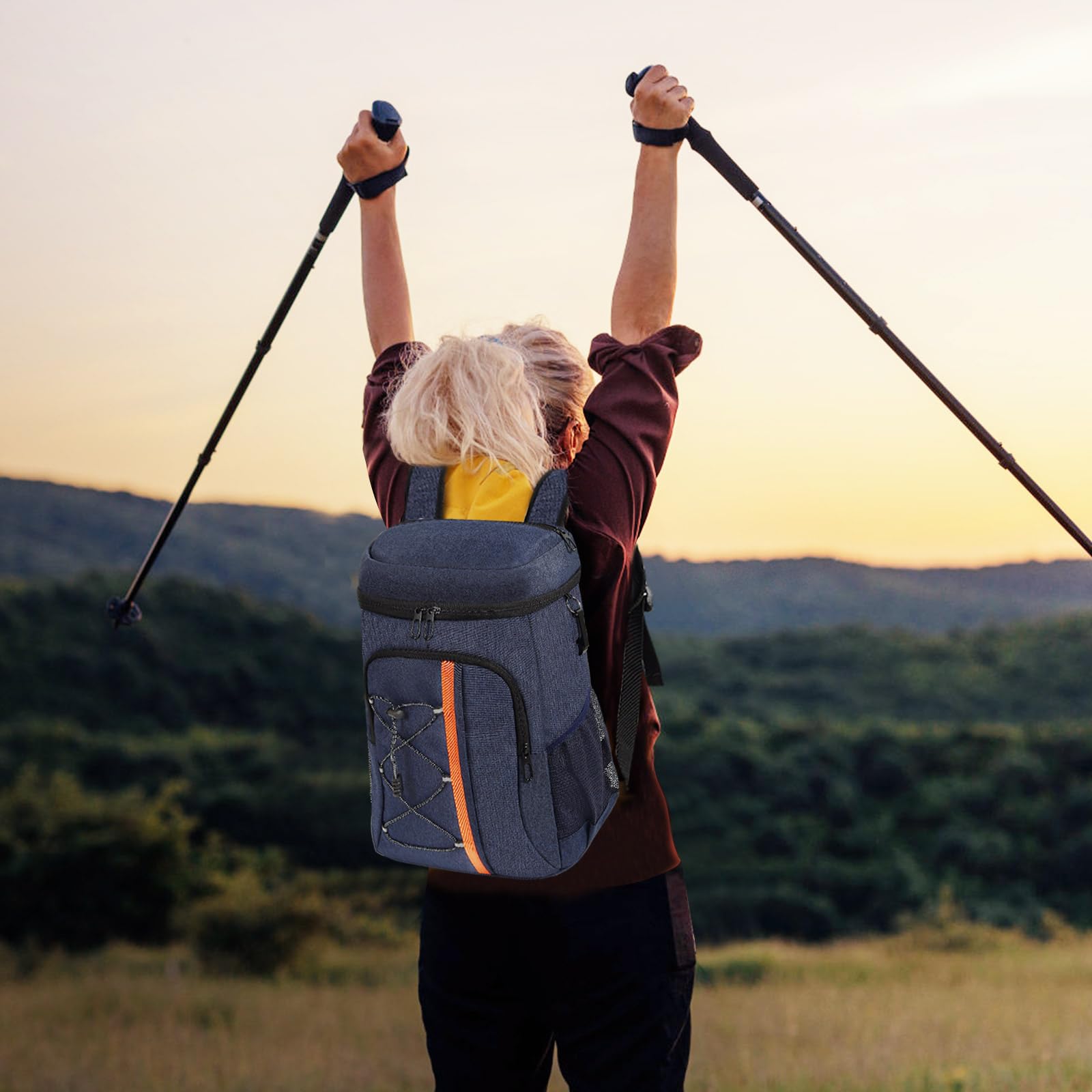 Borsa termica 28 l, zaino frigo grande, borsa frigo pieghevole, per viaggi e picnic