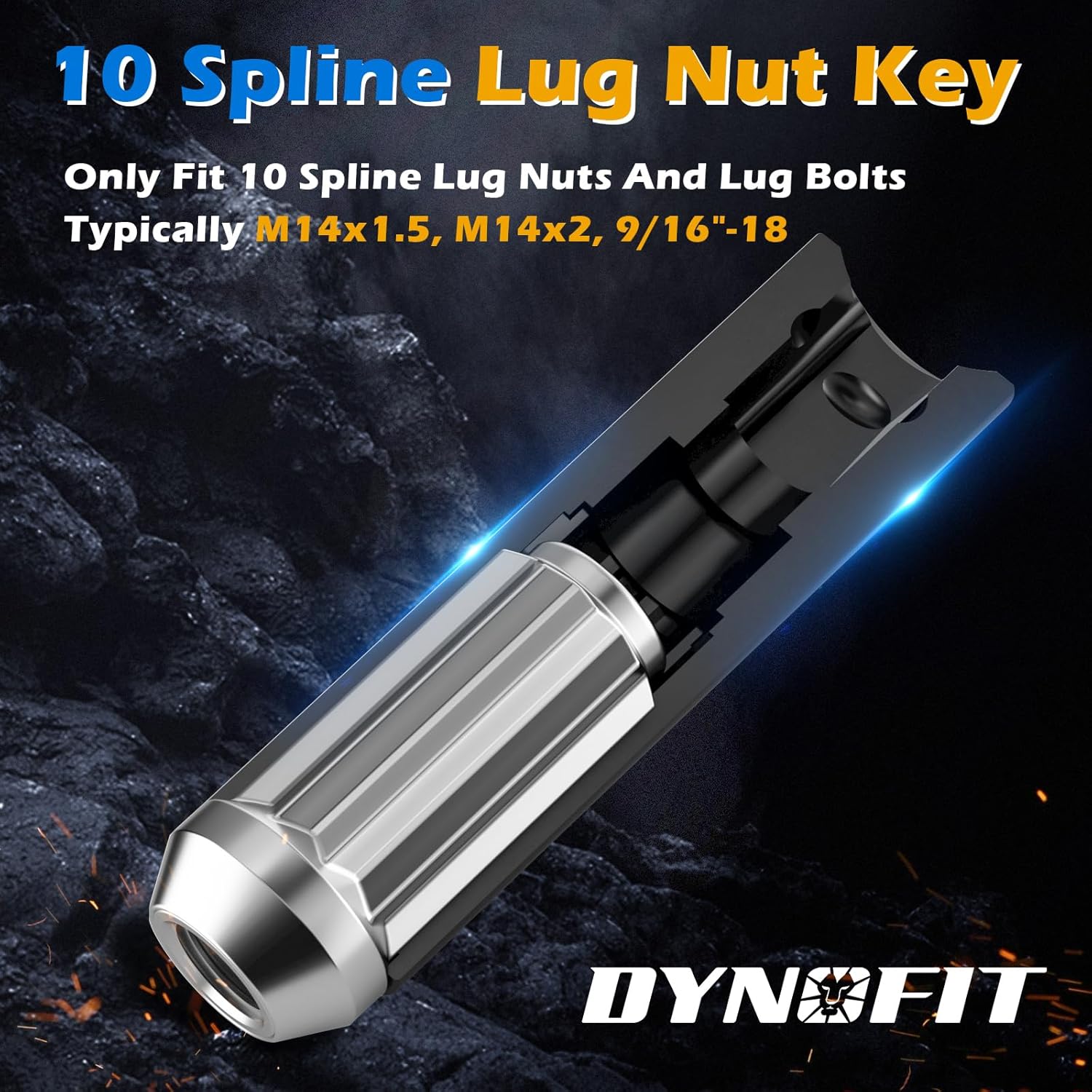 Dynofit 10 Spline Lug Nut Key Replacement for TA23-1/2, Compatible with Bimecc 10-Spline Lug Nut and Bolts，an Impact Wrench can be Used,The Socket is Ideal Tool for Mechanics and DIY Enthusiasts