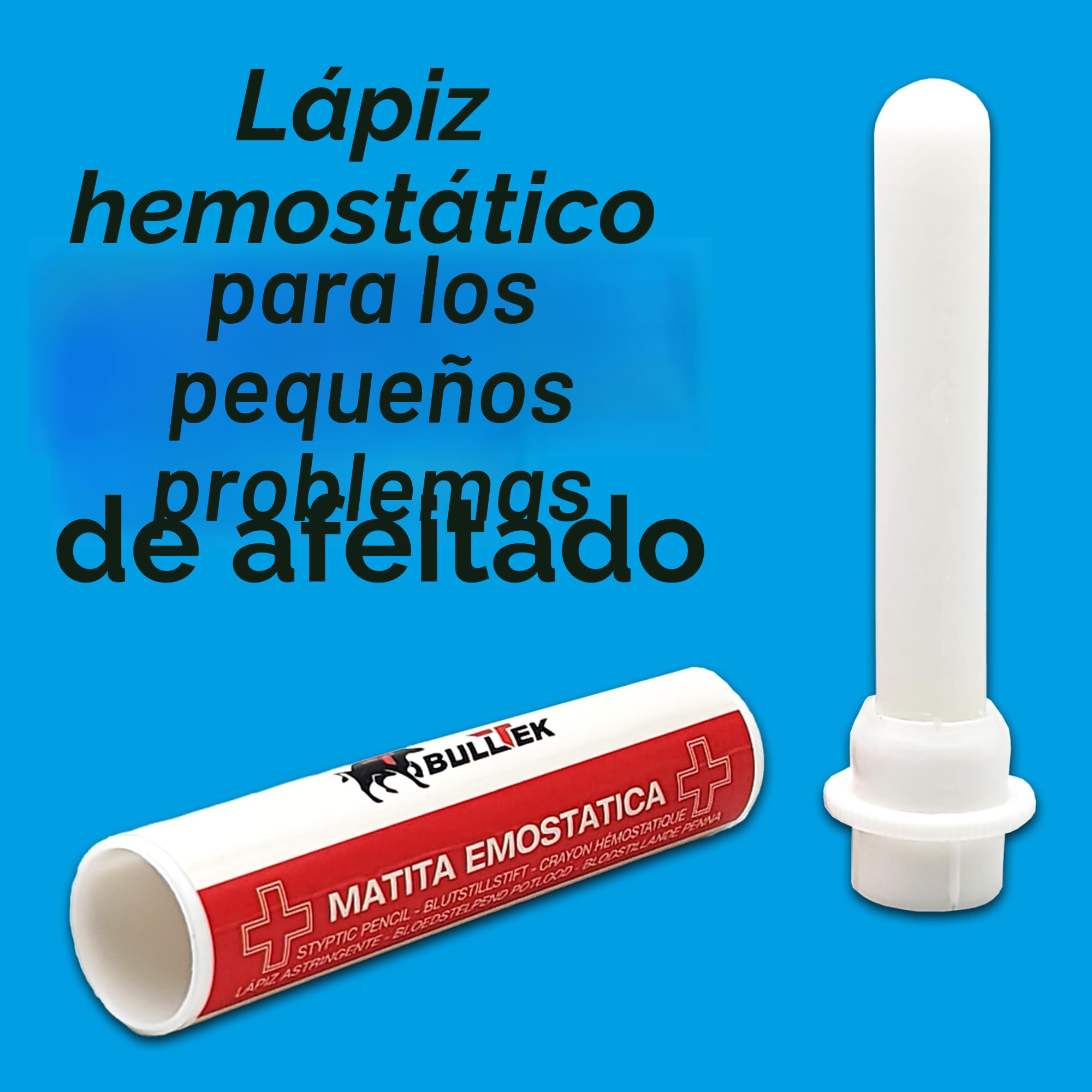 Lápiz hemostático Stick cicatrizante, tope de sangre para heridas Post-Afeitado Barba, Astringente con práctico contenedor de viaje