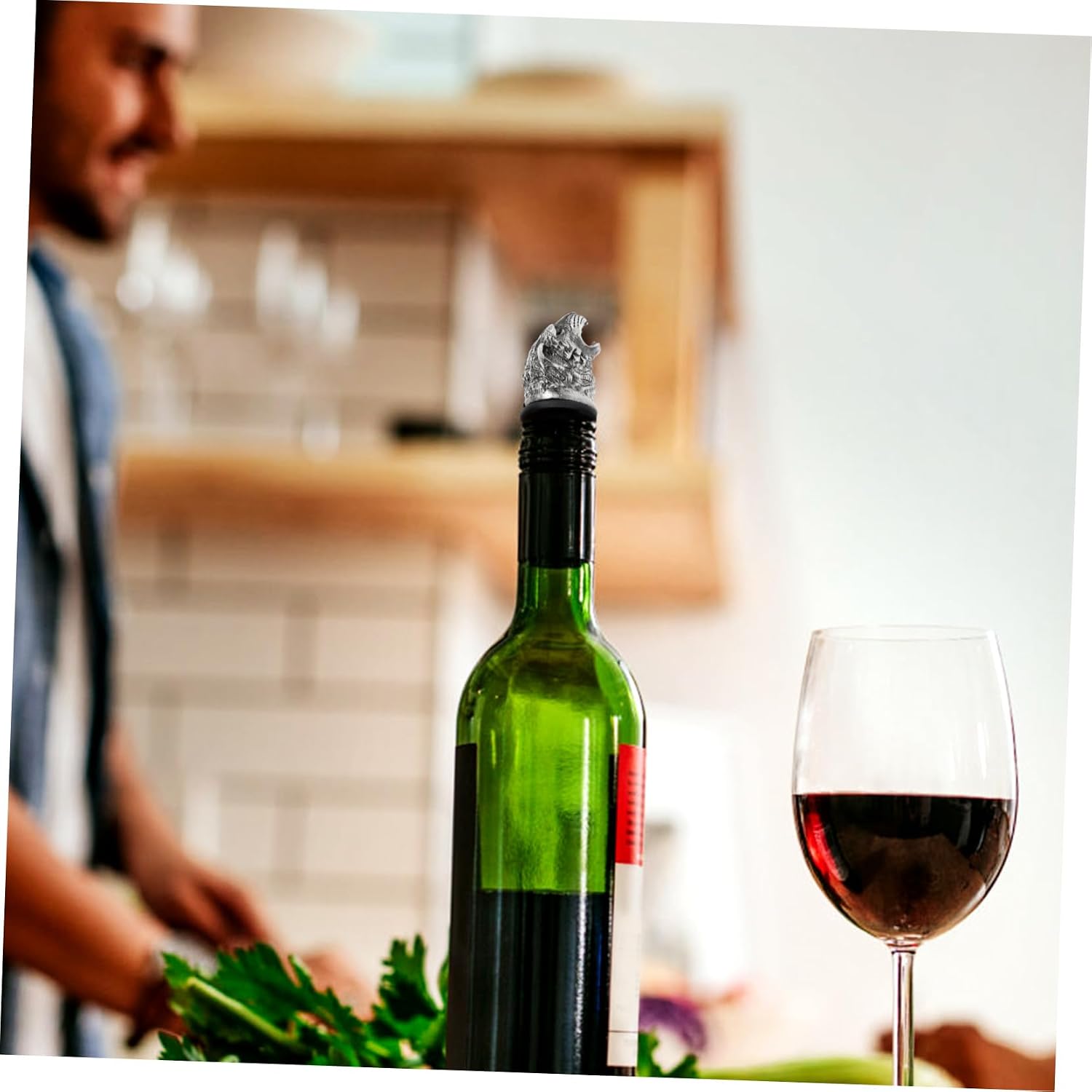 Mikinona Wine Bottle Pourer Spout Multi Function Tiger Head Design for Pouring Sealing present for Wine Lovers at Parties Weddings and Banquets