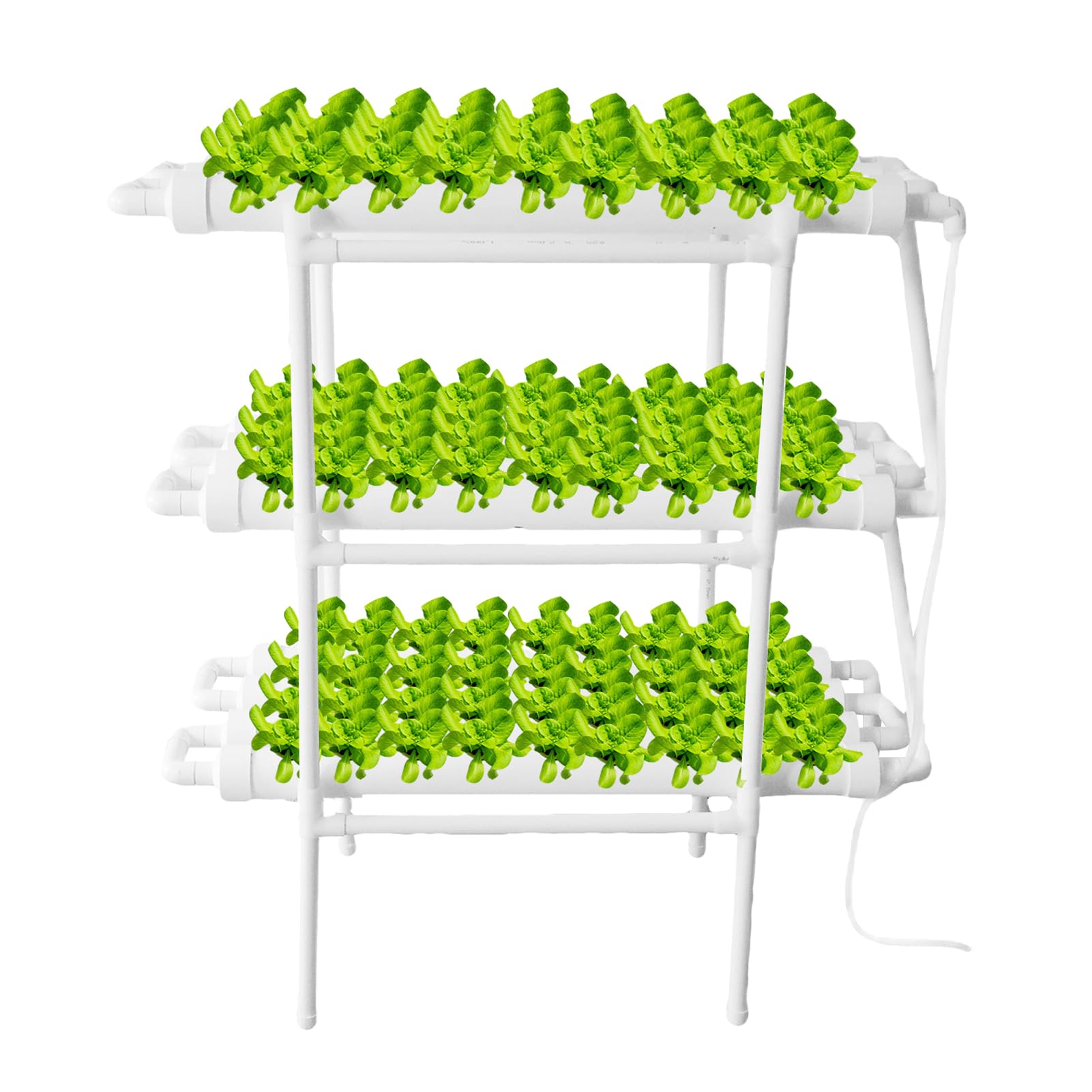 Sistema hidropónico | Sistema de Cultivo hidropónico en Interiores con Sistema de tuberías de PVC y Bomba de Agua, Temporizador y Kit de Cultivo para Verduras de Hoja