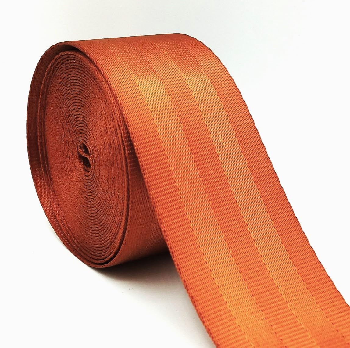 AnseTendence – 48 mm correa tipo cinturón de seguridad de poliéster para equipaje creaciones de costura, bolsos de mano, asa de cámara, guitarra, correa de hombro (óxido, 30 metros)