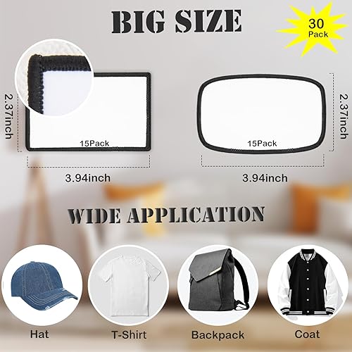 Miniatura 2 de 30 parches de sublimación, parches en blanco para planchar para sombreros de bricolaje, gorras, mochilas, uniformes, manualidades, forma redondeada