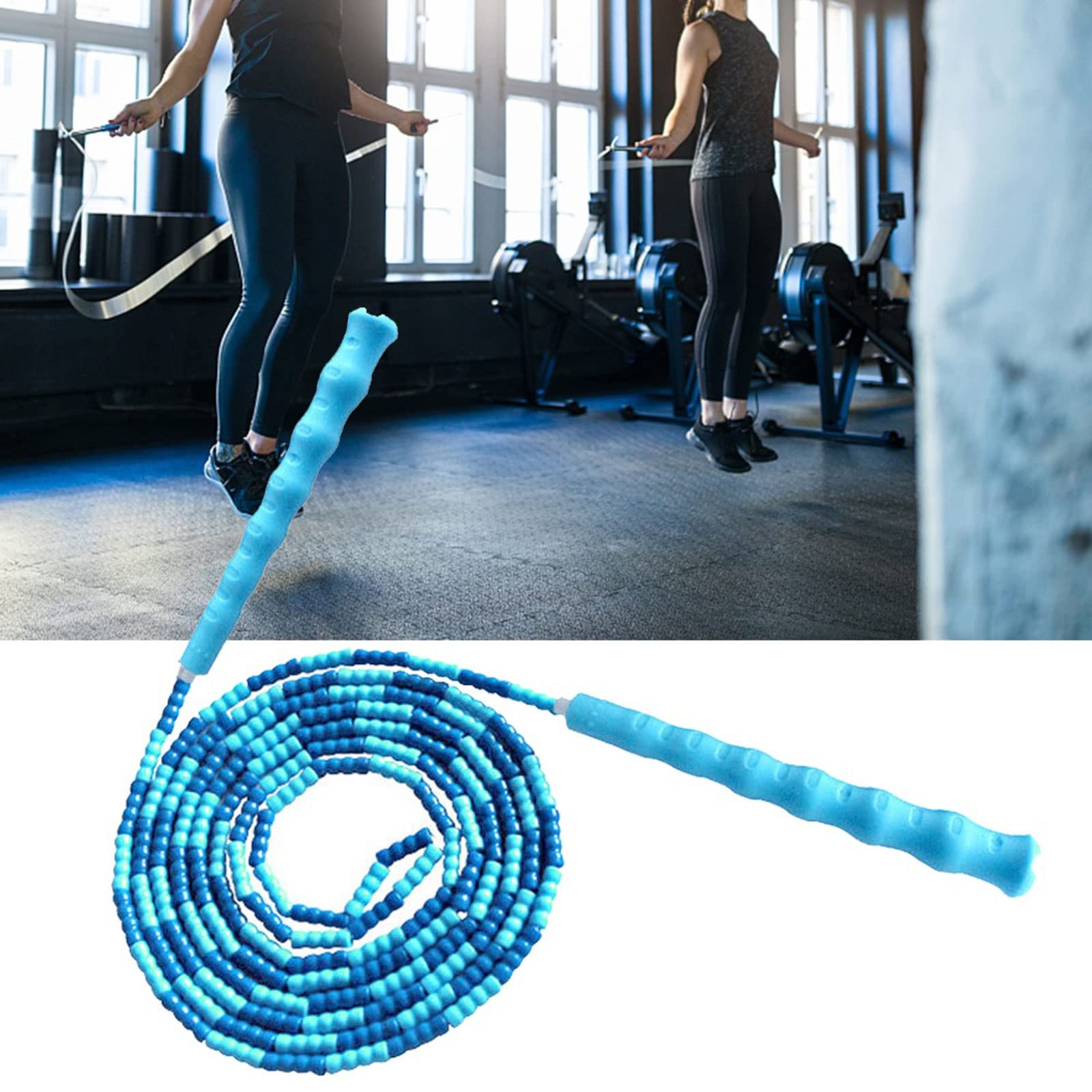 XIANGFATS Cuerda Saltar Omitir la Cuerda Yoga Entrenamiento de Cuentas Suaves Salto no Deslizante Mango Deportivo Ejercicio Gimnasio de Gimnasio Grasa Ardor Entrenamiento Fitness segmentado
