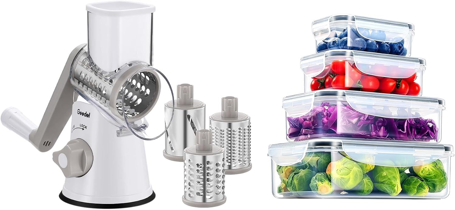 Cheese Grater and Food Storage Container Bundle