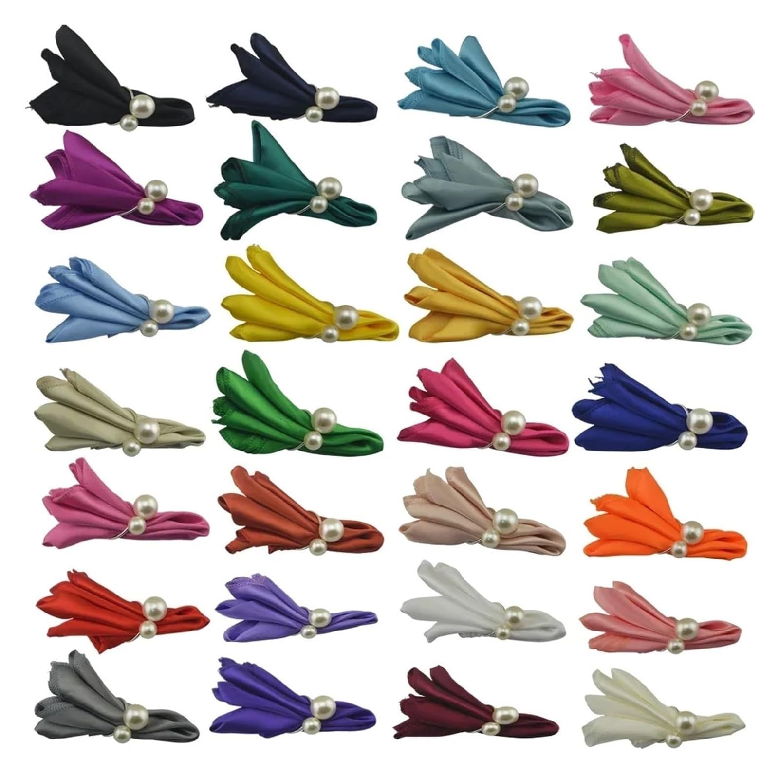 Napoles de Tela de algodón, Servilletas De Mesa 50 Piezas 30x30cm Cuadradas Satén Multicolor(White)