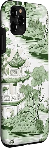 Miniatura 3 de Funda verde salvia para iPhone 11 Pro Chinoiserie Pagoda