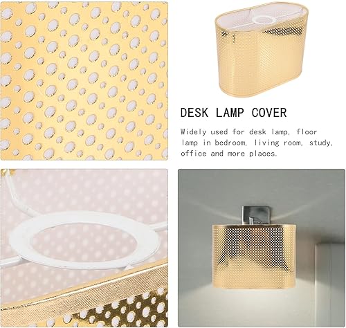 Miniatura 3 de Gadpiparty Pantalla de lámpara ovalada pequeña lámpara de mesa con clip en bombilla de tela de repuesto para cubierta de luz Accesorios para lámpara