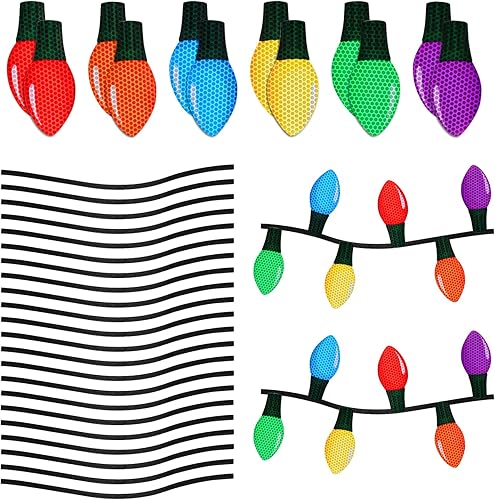 48 imanes reflectantes para automóvil, 24 imanes de bombilla para automóvil con 24 imanes en forma de línea, decoración magnética para automóvil,