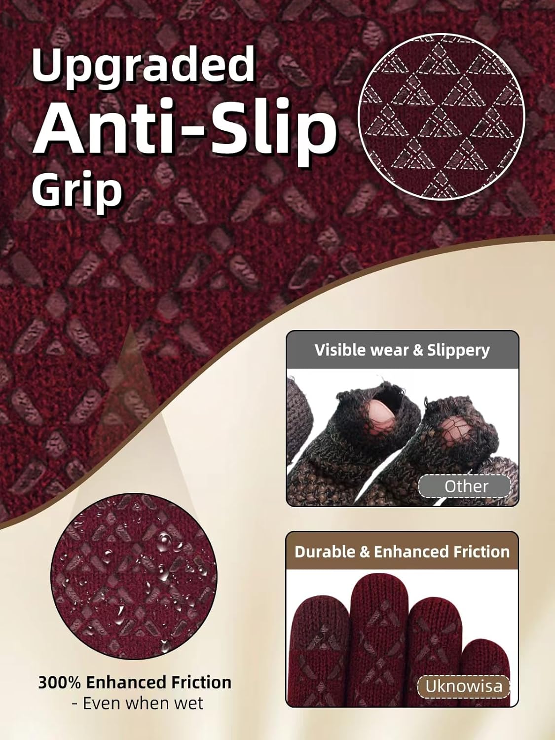 Winter Gloves for Men Women, Warm Fleece Lined with Touch Screen, Thermal Knit with Anti-Slip for Running Driving - Image 2