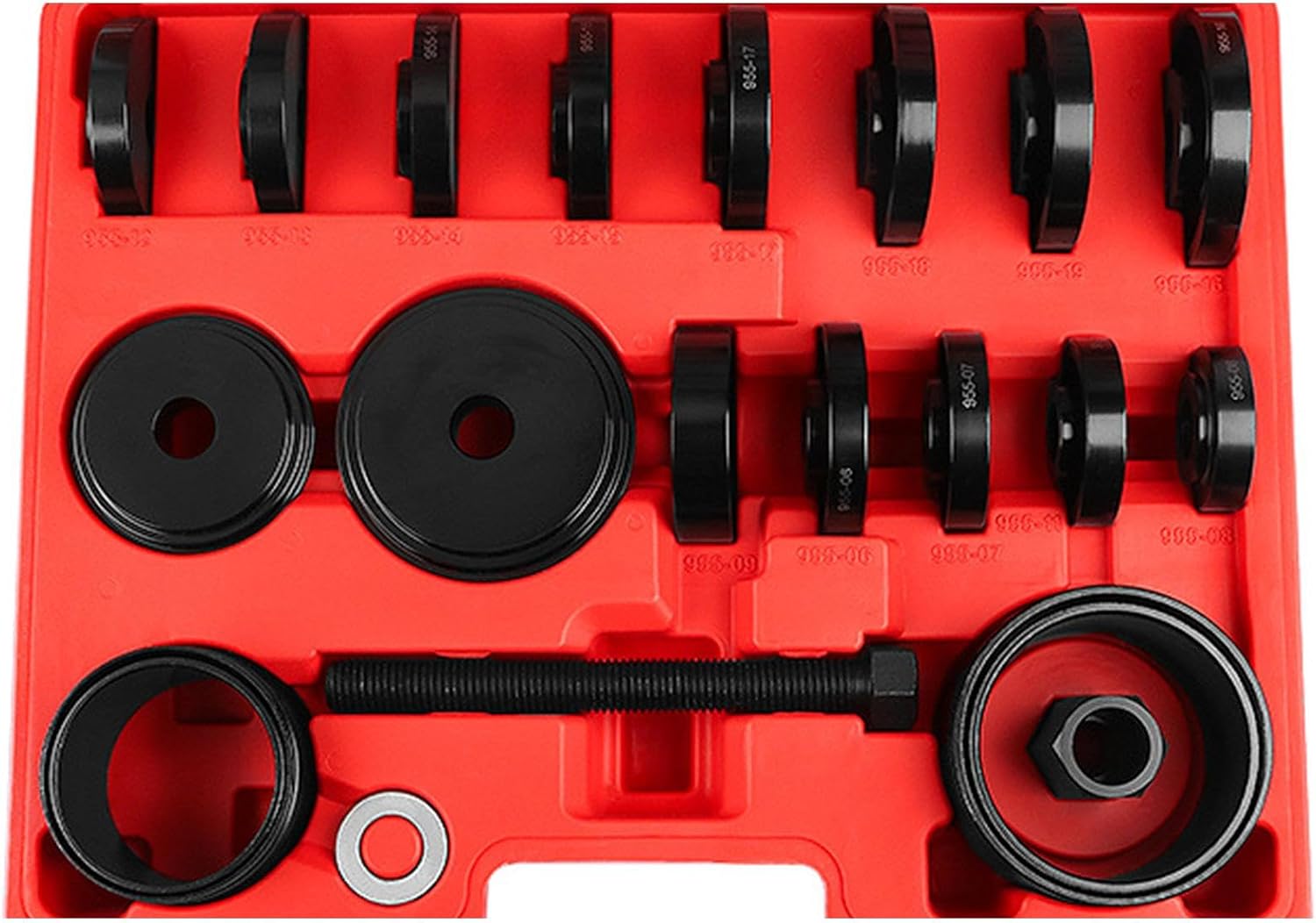 23Pcs Wheel Bearing Press Kit Front Wheel Drive Bearing Removal Tool Universal Storage Case Wheel Bearing Puller Tool Set