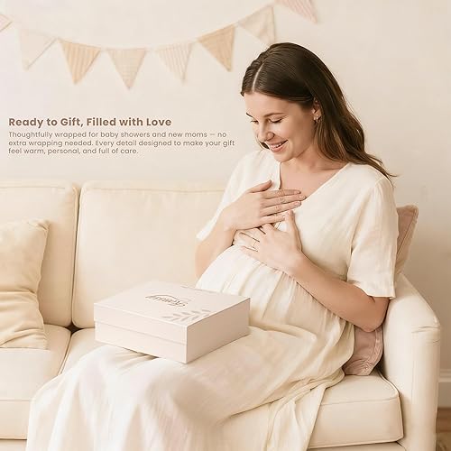 Miniatura 2 de Konssy Regalos de baby shower, conjunto de artículos esenciales para recién nacidos, regalos de revelación de género, conejito amoroso, manta para