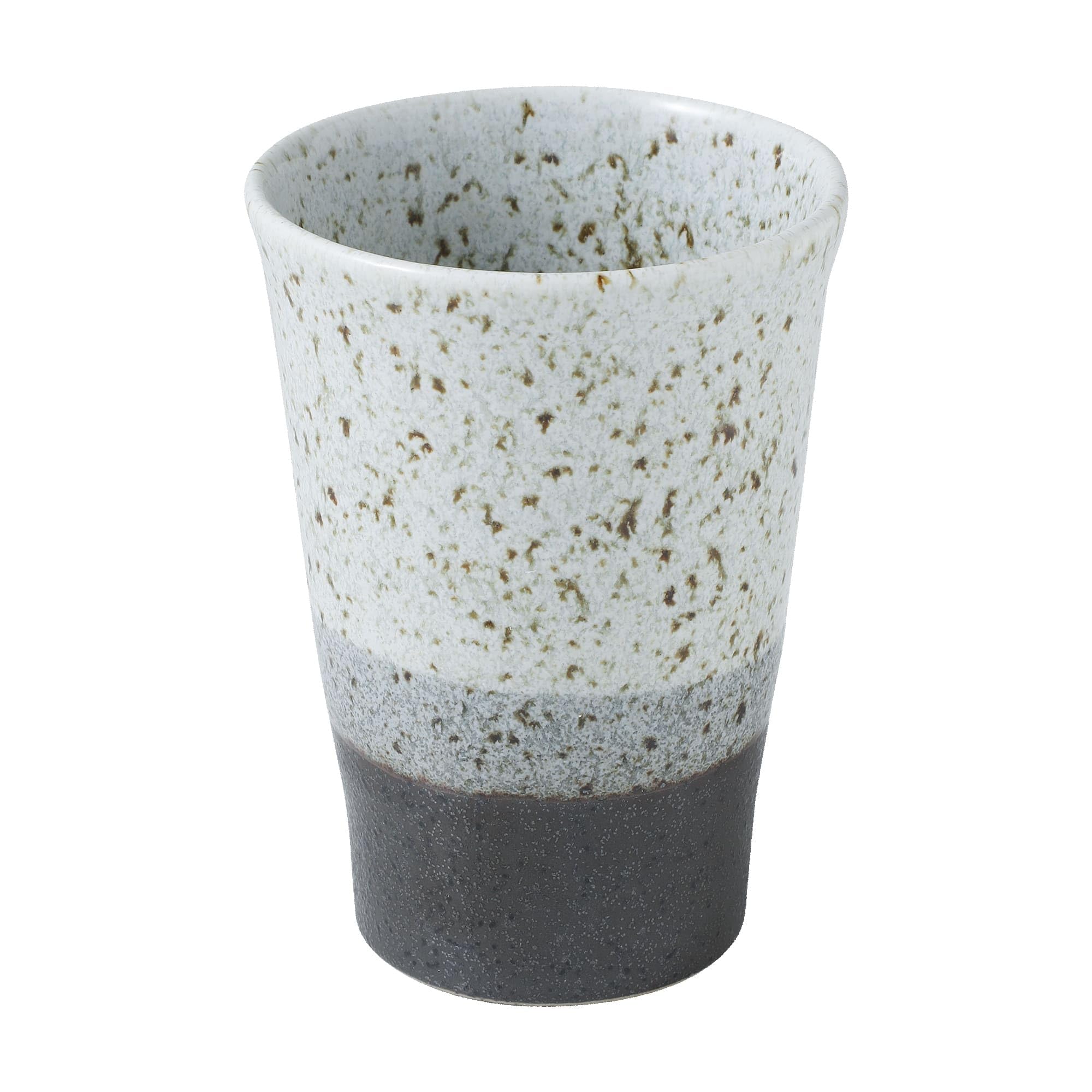 Asayu Japan Ceramic Tea Cup 310ml, Japanese Yunomi Mug, Made in Japan, Microwave & Dishwasher Safe, White x Black Traditional Cup for Green Tea, Coffee & Hot Drinks