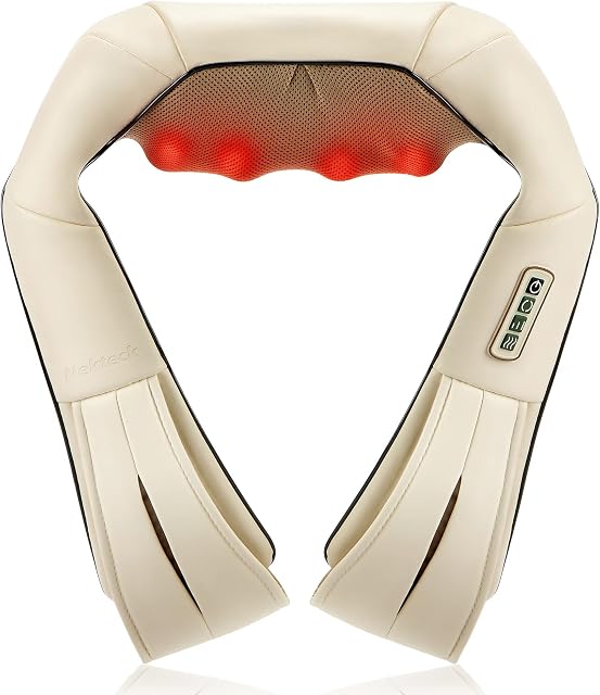 Nekteck Shiatsu głębokie ugniatanie poduszka do masażu z ciepłem, urządzenie do masażu, szyi, ramion, pleców, talii