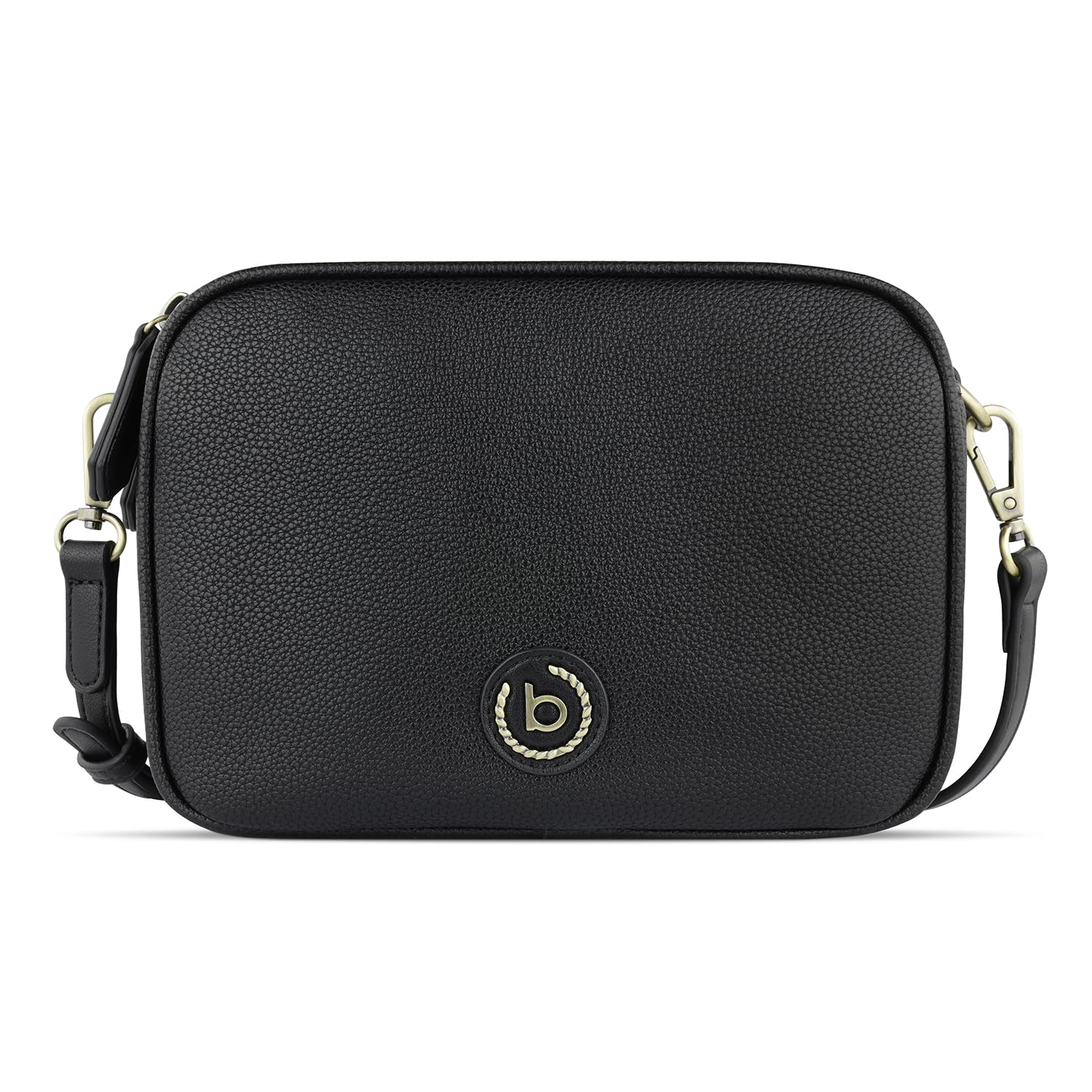 bugatti Passione Handtasche Damen Klein - Kunstleder-Tasche, kleine Umhängetasche, schwarz