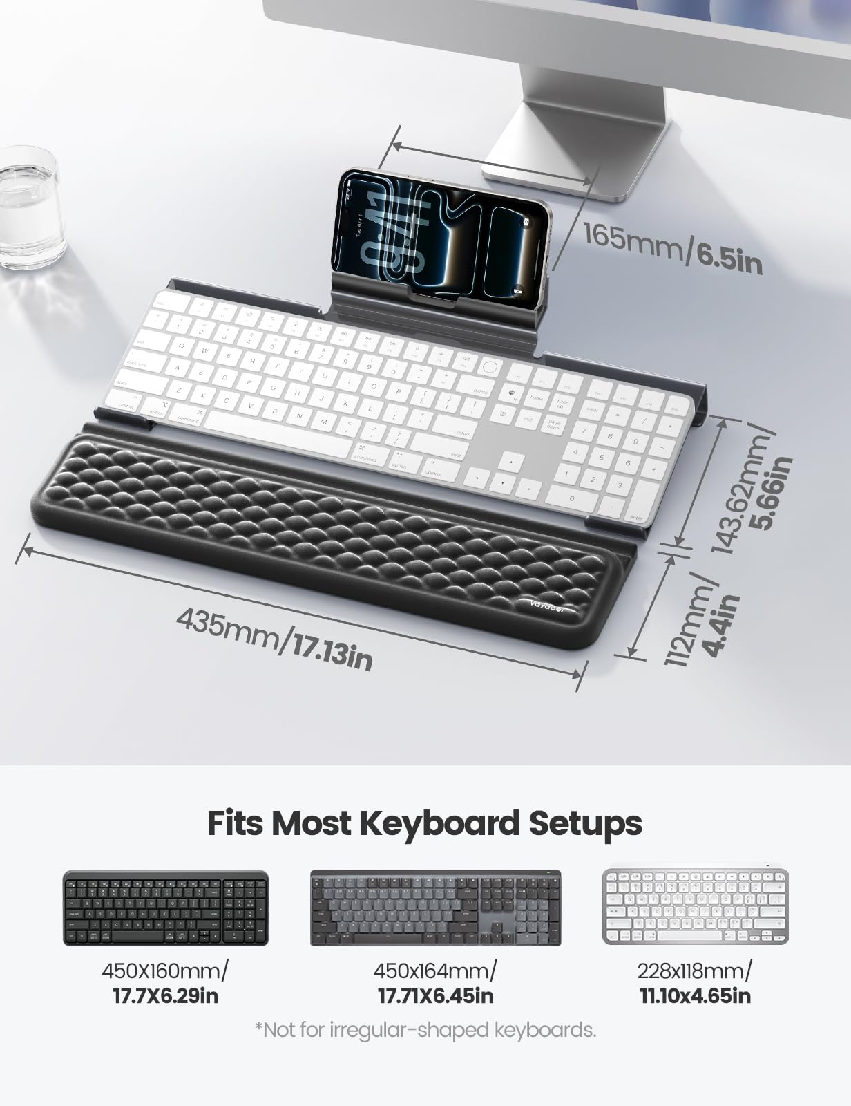 VAYDEER Repose-poignet ergonomique pour clavier avec rehausseur