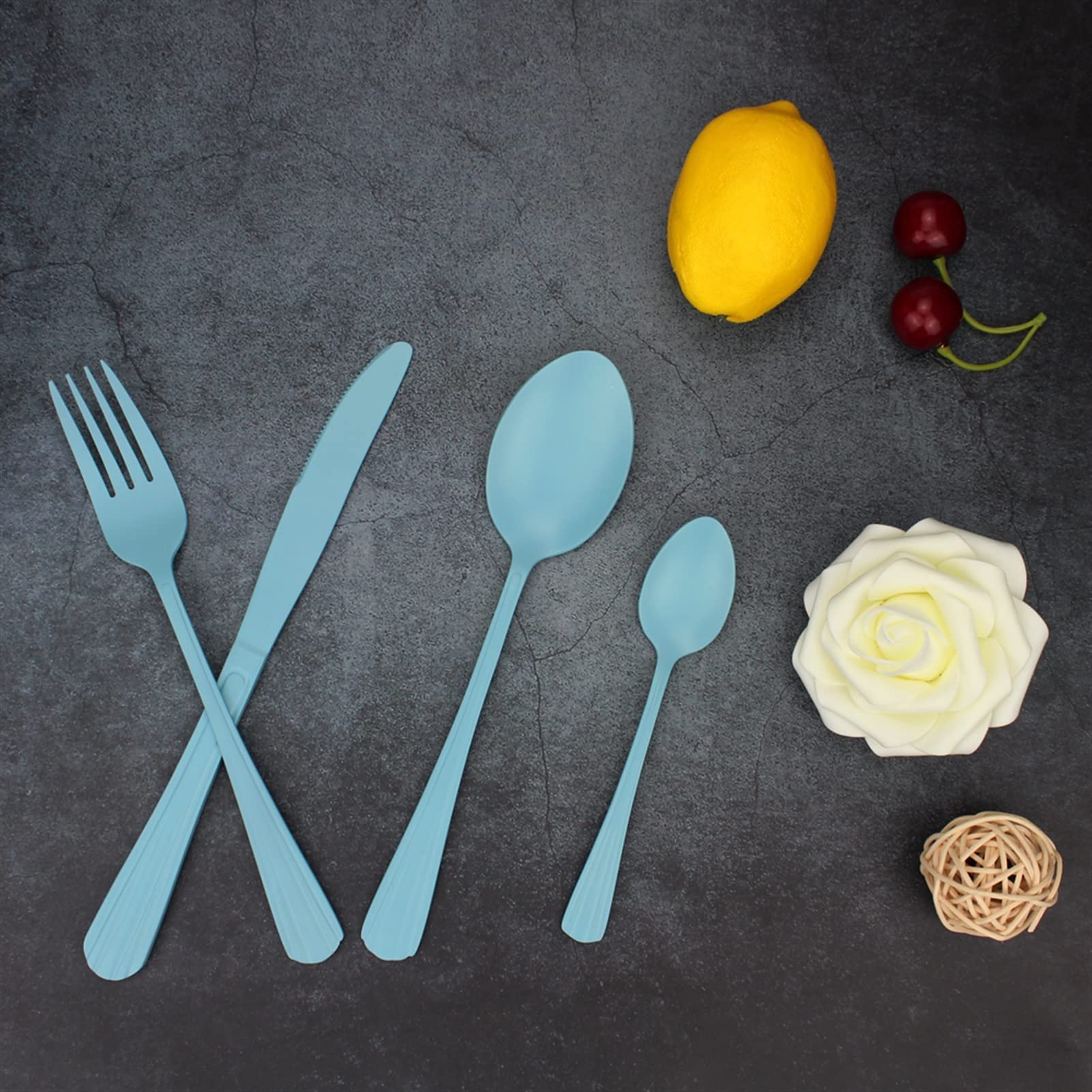 Besteckset, 16-teiliges traditionelles Besteckset aus Edelstahl | Buntes, hochglanzpoliertes Besteck for den Restaurant- und Heimgebrauch