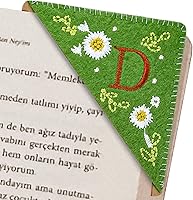 Vista 88 de Marcapáginas de esquina bordado, marcapáginas personalizadas con 26 letras de diseño de triángulo de fieltro, bordado y hecho a mano para tu placer