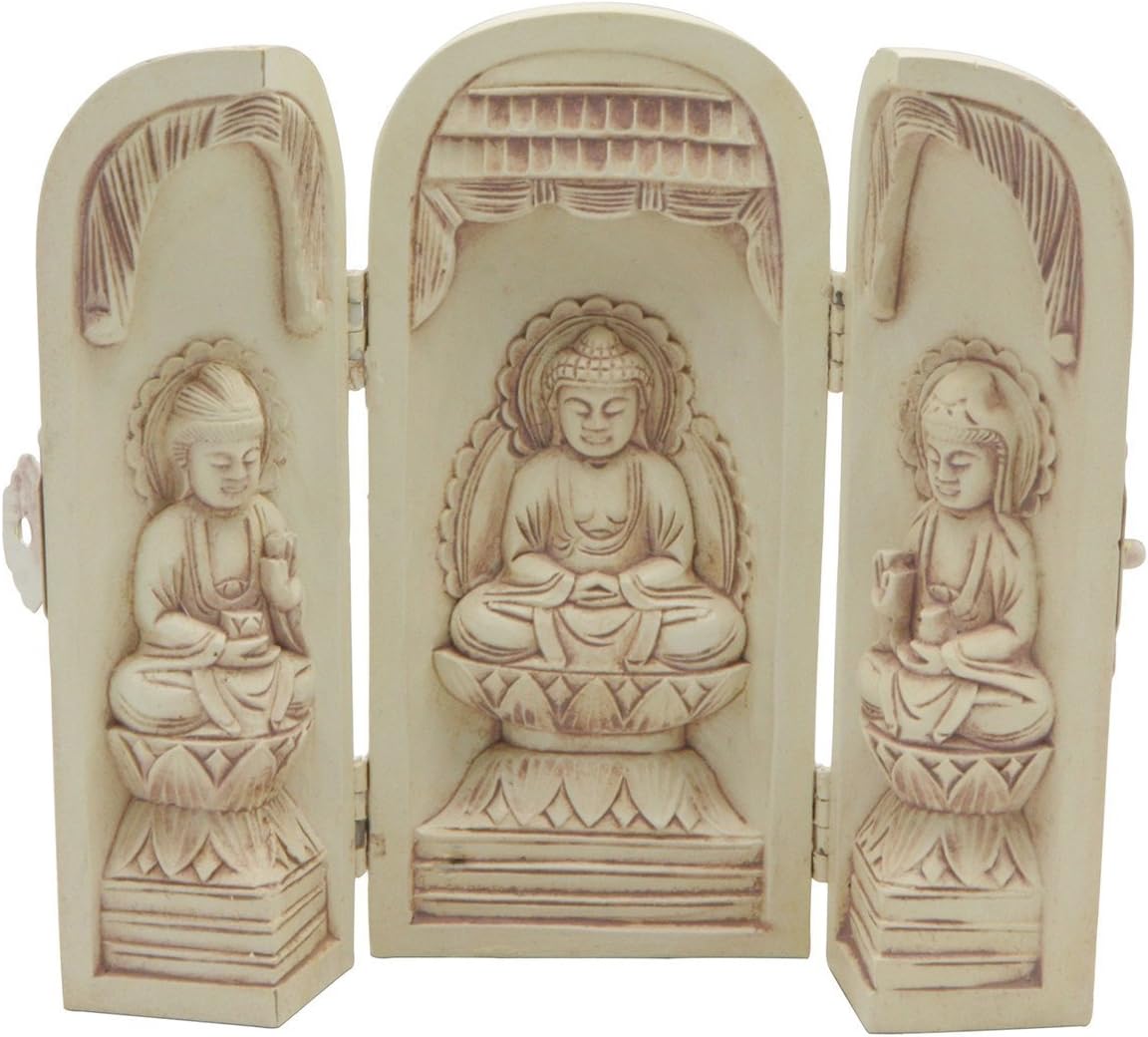 Culture SpotMuseum Company(tm) Buddha Altar in Three Parts with Hinged Panels