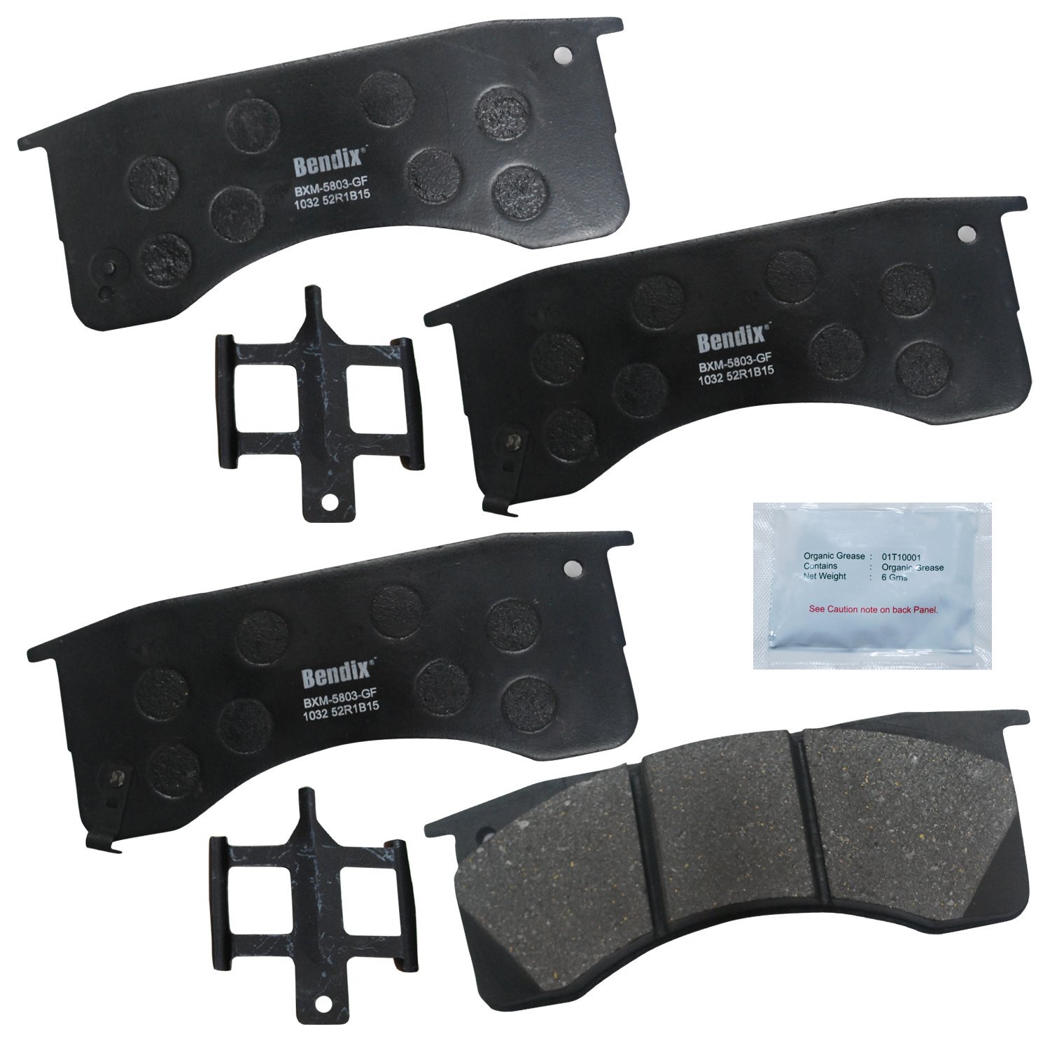 Bendix Fleet Metlok MKD1032FM Semi-Metallic Brake Pads for Select Models Blue Bird All American,Commercial Bus,SHL,TC,Vision School Bus,Chevrolet C60 Kodiak,C70,C4500,C5500,C6500,C7500,C8500