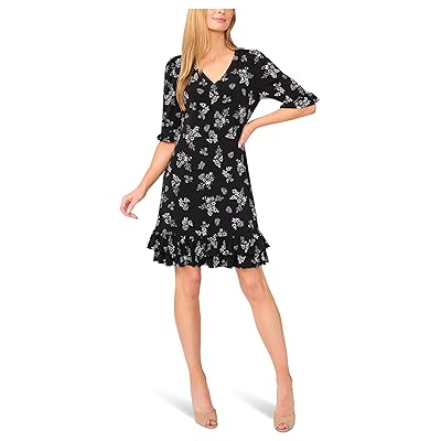 CeCe Tiered Ruffle 3/4 Sleeve Shift Dress Women