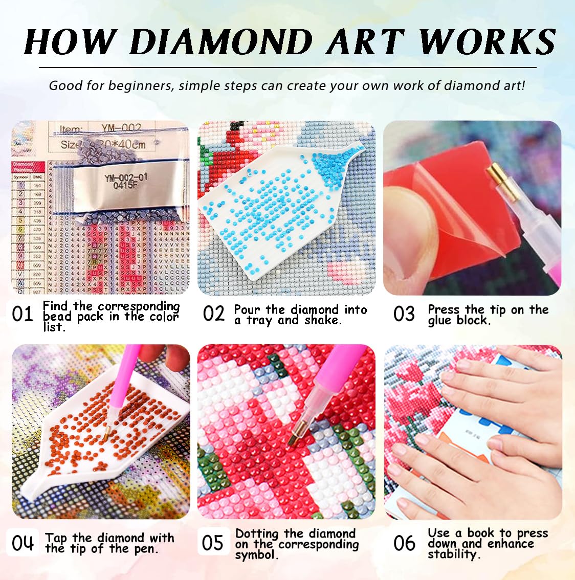 CRZMODE Kits de arte de diamantes de vaca para adultos, kits de pintura de diamantes de vaca para adultos principiantes, 5D redondo de taladro completo, pintura artística de gemas por Diamonds Dots