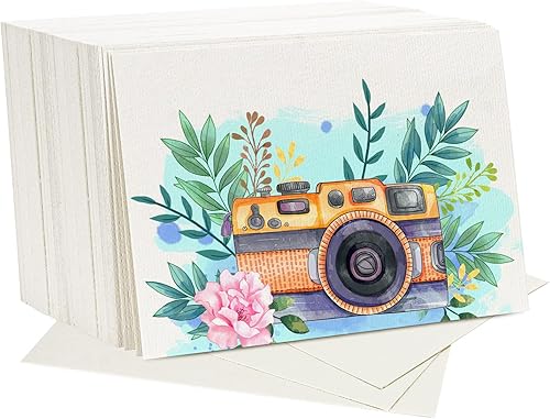 Vmiapxo 180 hojas de papel de acuarela de 7 x 5 pulgadas, papel de dibujo grueso de 140 libras10.58 ozm, suministros de arte para principiantes,