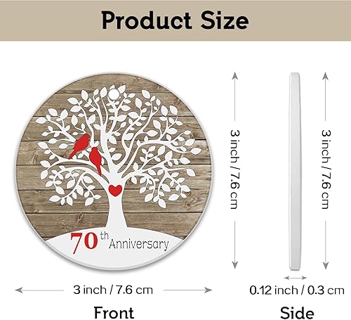 Vista 17 de REWIDPARTY Adorno de 50 aniversario de boda, regalo de árbol de 50 aniversario, recuerdo de aniversario de matrimonio para parejas, adorno