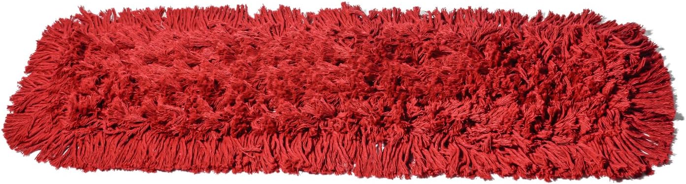 Tidy Tools Commercial Dust Mop Replacement Head - 24 x 5 in. Cotton Nylon Reusable Mop Head, Industrial Dust Mop Refill for Floor Cleaning & Janitorial Supplies, Red