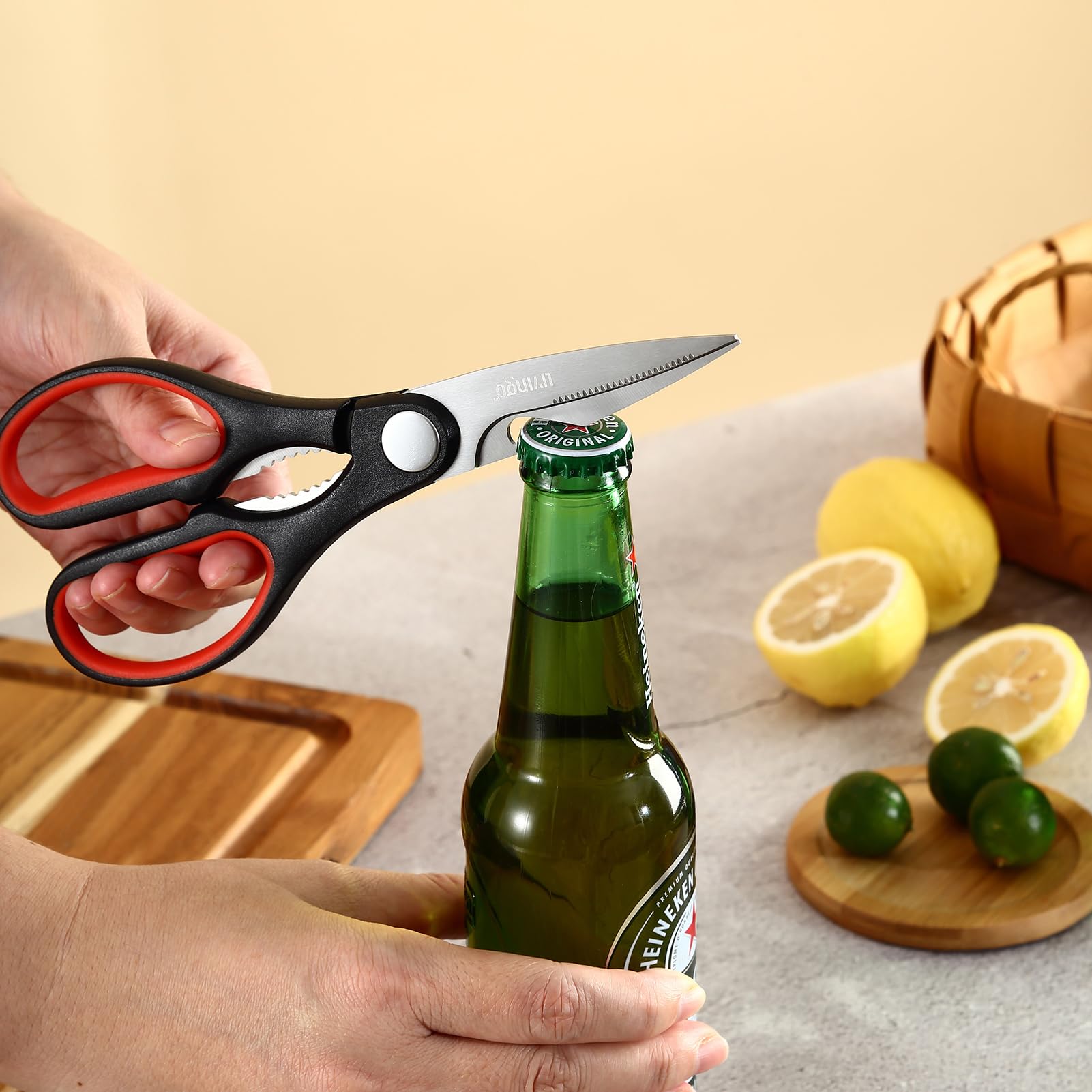 LIVINGO Forbici da cucina 20,3 cm 2 pezzi – Multifunzionali per pollo, carne, verdure, barbecue