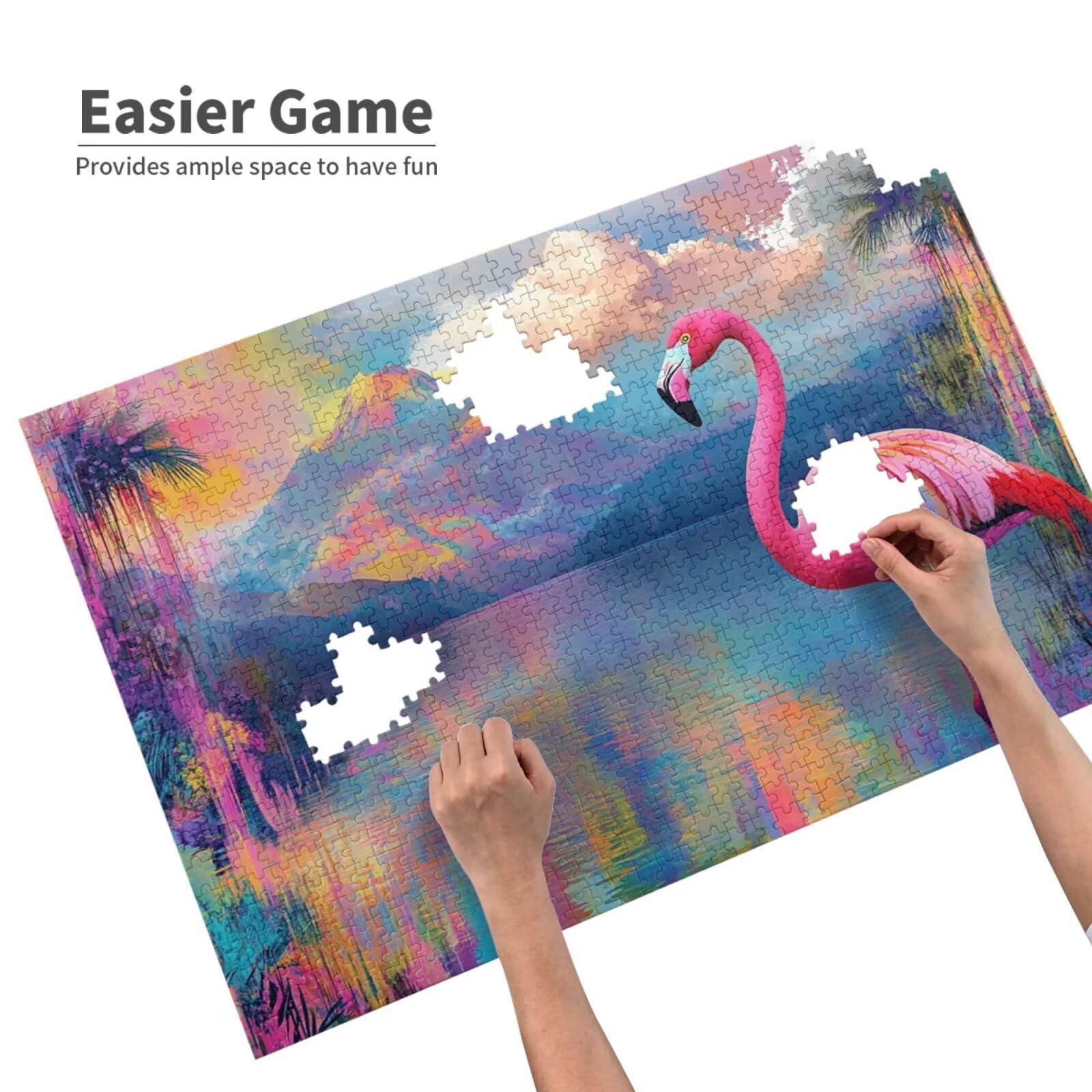 Puzzle Flamingo Puzzle 3000 Teile Landschaft Puzzles Erwachsene mit Geschenkbox, DIY Groß Holzpuzzle für Erwachsene, Geschicklichkeitsspiel für Die Ganze Familie Geschenke für Frauen 81 x 122 cm -695y