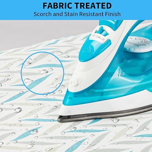 Miniatura 5 de BNDX Funda para tabla de planchar, revestimiento de silicona, acolchado resistente a la quemadura, acolchado extra grueso y resistente, 4 capas,