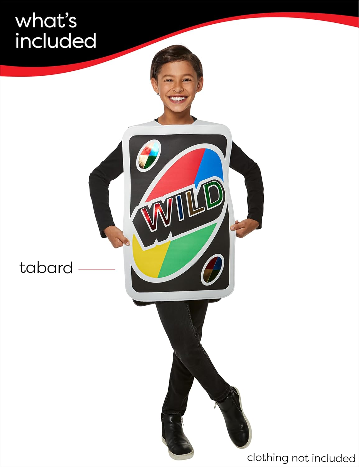 Mattel Uno: Wild Card Costume for Kids by Rubies, Unisex One Size - Image 2