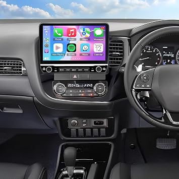 Android 14 Car Radio Stereo Compatible for Mitsubishi Outlander 2012-2018 10in IPS Touch Screen 4+64G Car Radio Receiver with Wireless Carplay Android Auto GPS Navi Bluetooth Wifi SWC Backup Camera