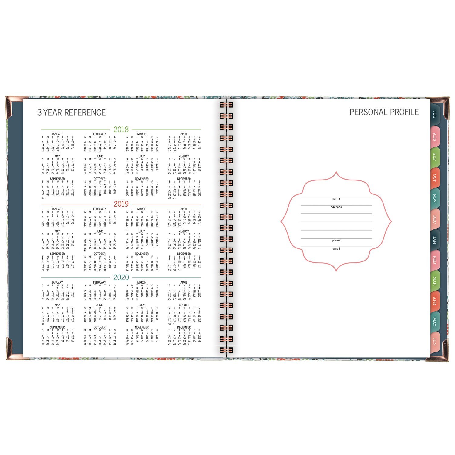 Einen Blick Akademischer Wochen/Monatsplaner, Juli 2018 – Juni 2019, 6–7/20,3 cm X 8–3/10,2 cm Hardcover, Badge Tile (6124t-805 a)