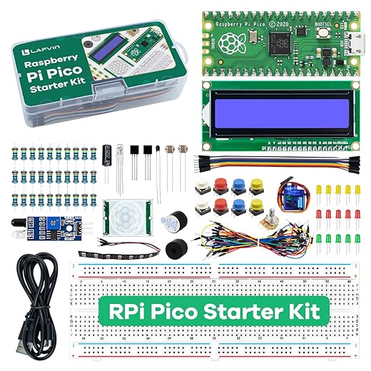 LAFVIN Basic Starter Kit for Raspberry Pi Pico,LCD1602,SG90 with Tutorail