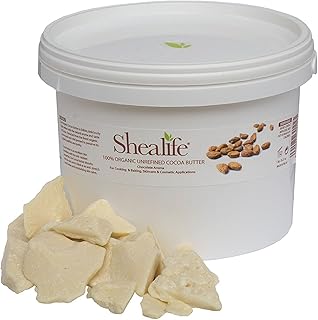 Cocoa Butter Pure, raw Organic 100% Unrefined (pieces), Ideal for Cosmetic applications, Deep & Intensively Moisturise dry skin, Overnight treatments & Restore Skin balance, Stretch Mark Prevention, & Ideal for Sensitive skin including Baby Skin, No Parabens, No Colours, No Fragrance. Food Grade. 500 grams