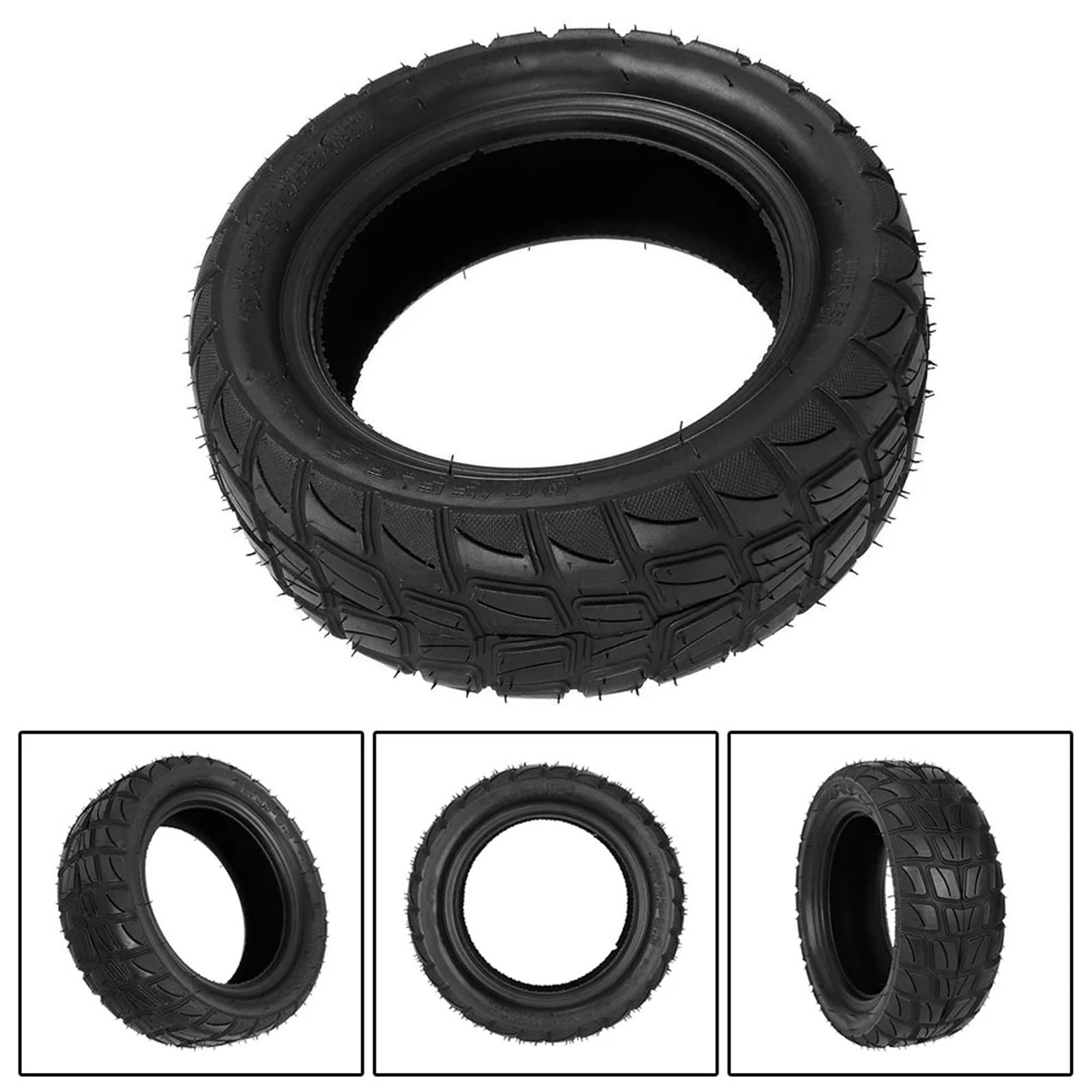 Pneu Anti-Crevaison Trottinette Pneu sans chambre à air for scooter électrique 10 pouces 90/55-6,5, caoutchouc élargissant, résistant l'usure, pneus tout-terrain sous vide, pièces de rechange